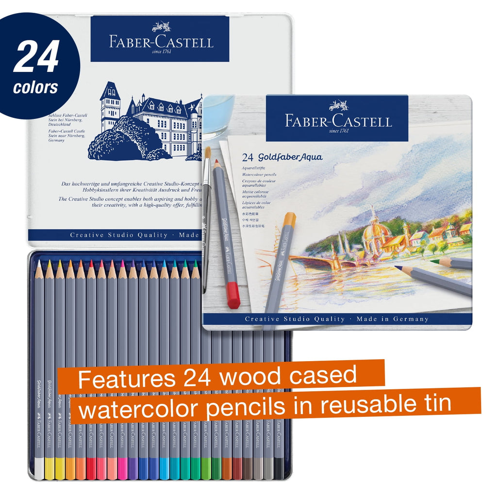 Faber-Castell Goldfaber Aqua Watercolor Pencils – 24 Vibrant Colors