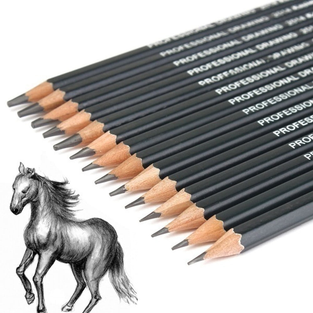 Openpig Drawing Sketch Pencil Set 14 PCS Sketching Pencils (6H - 12B) Graphite Pencils for Kid Adults Artists Student Beginners Professional