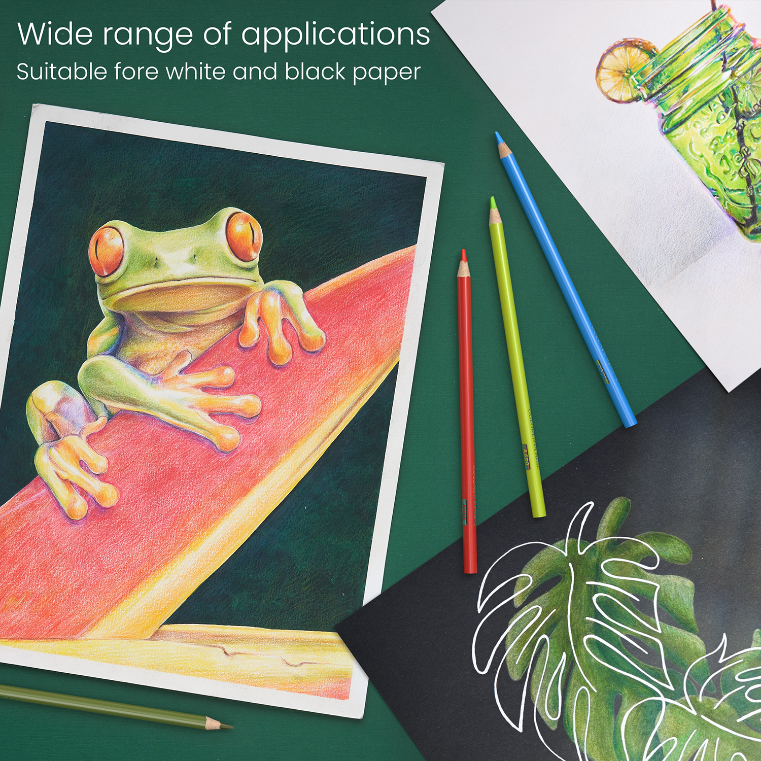 Arteza Colored Pencils, Triangle-Shaped, Assorted Colors, Set for Adults Artists - 48 Pack