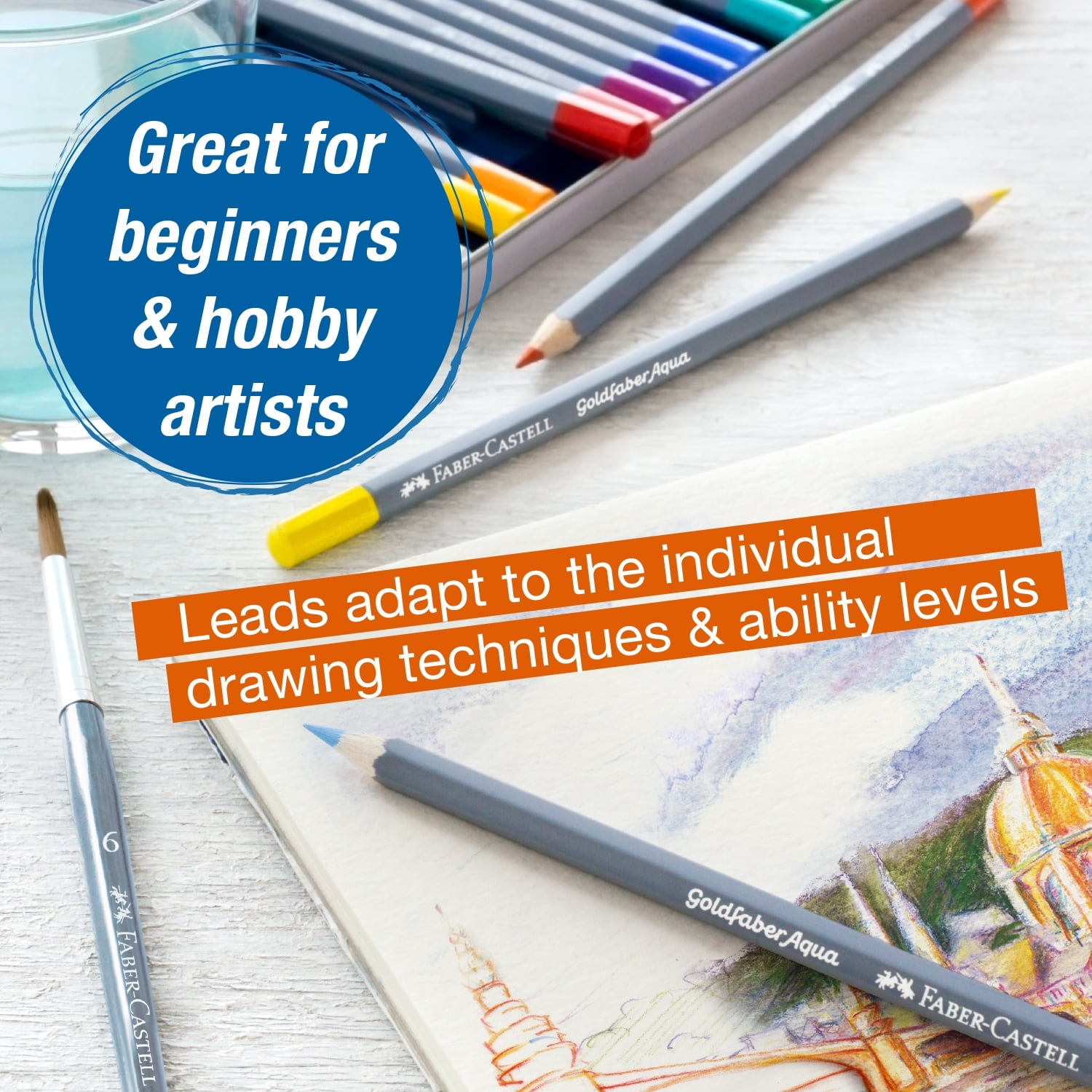 Faber-Castell Goldfaber Aqua Watercolor Pencils – 24 Vibrant Colors