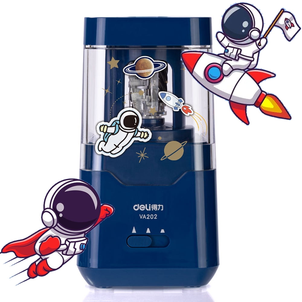 Deli Electric Pencil Sharpener Automatic Sharpener Pencil Sharpening Machine, Battery Operated,Pink