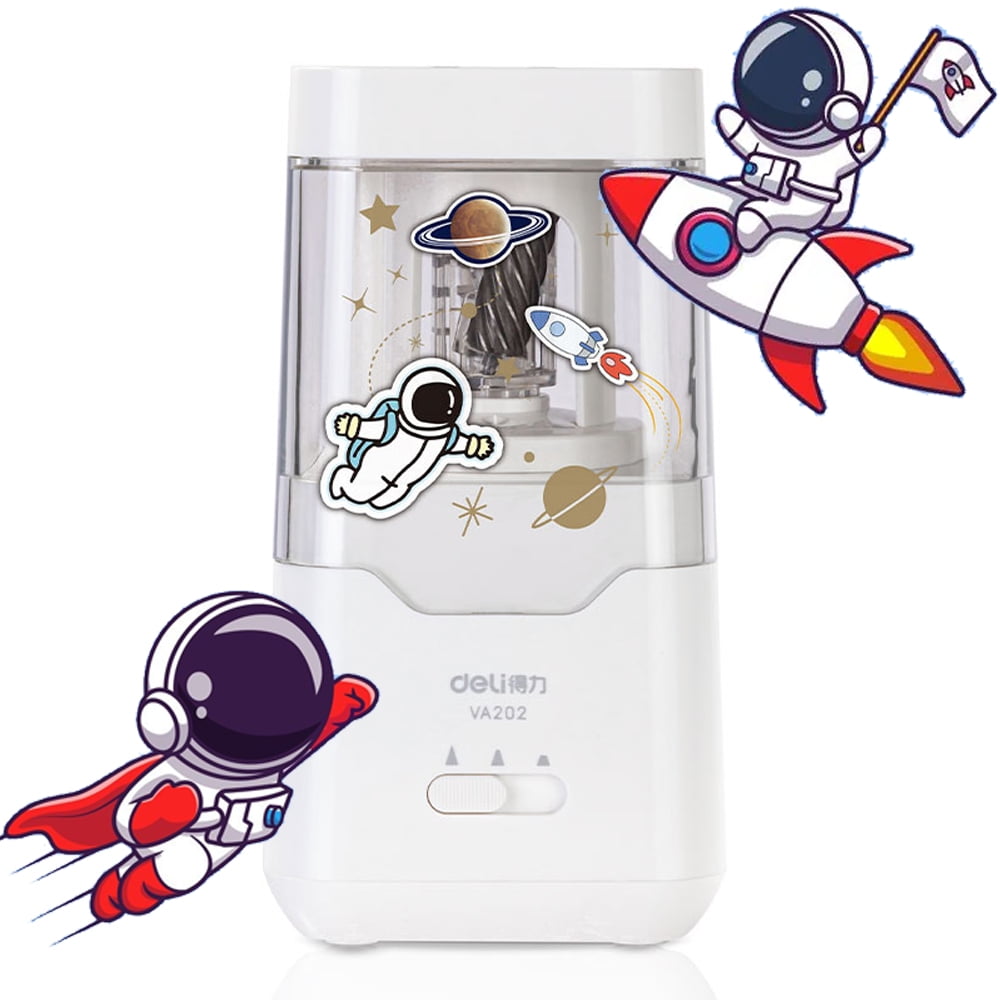 Deli Electric Pencil Sharpener Automatic Sharpener Pencil Sharpening Machine, Battery Operated,Pink