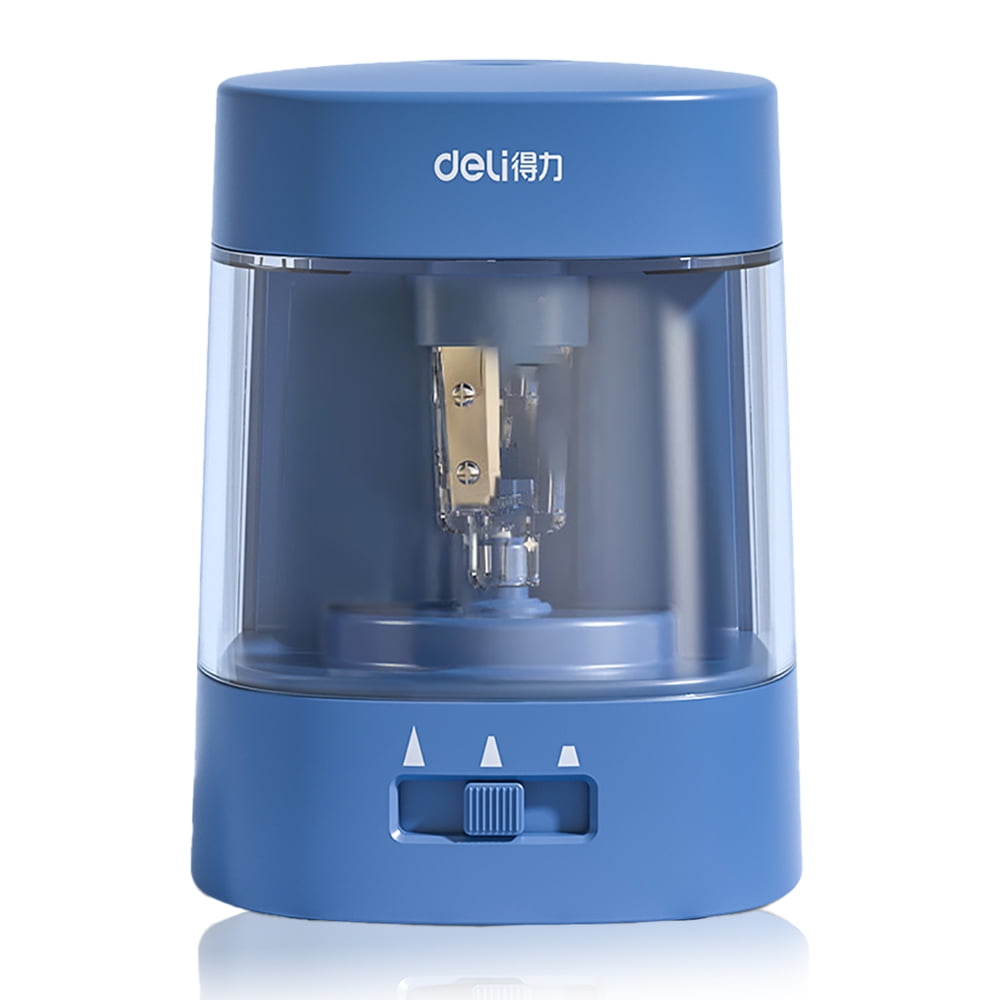 Deli Electric Pencil Sharpener Automatic Sharpener Pencil Sharpening Machine, Battery Operated,Pink