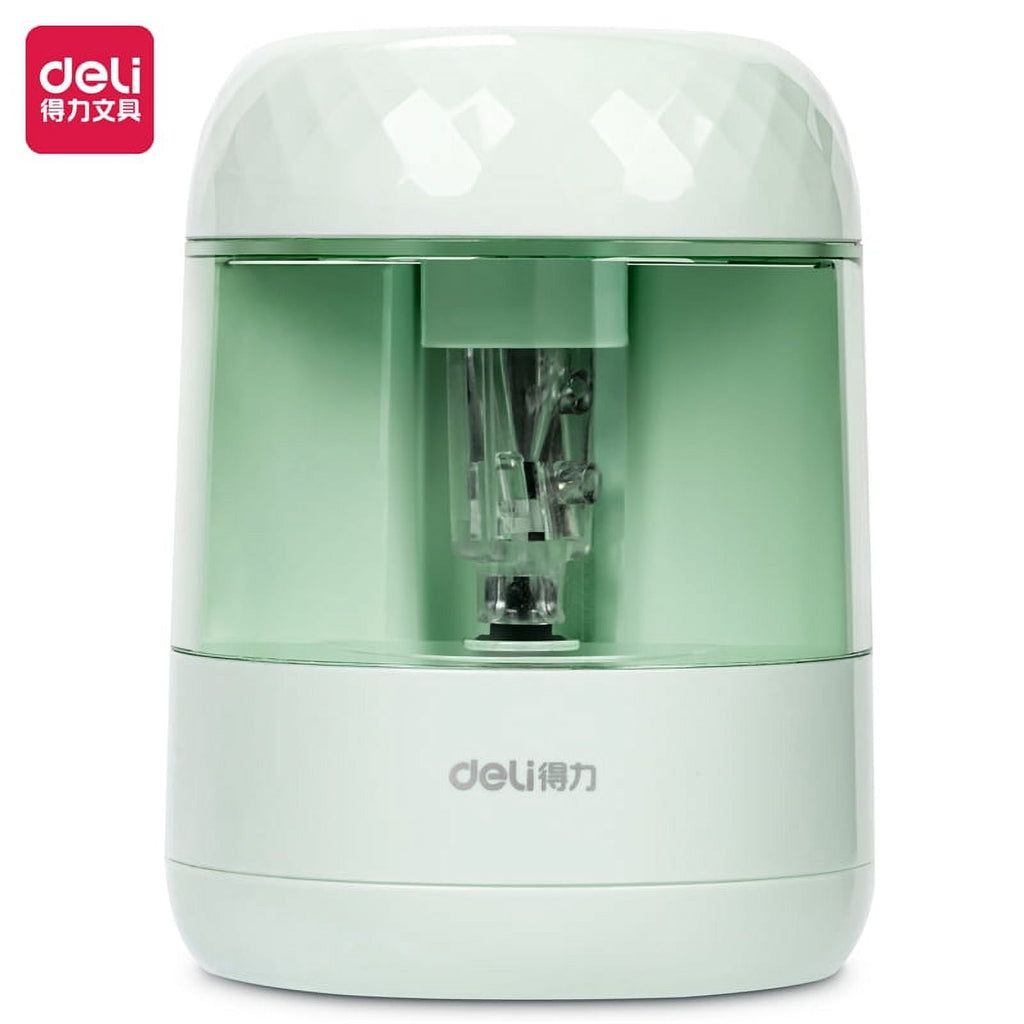 Deli Electric Pencil Sharpener Automatic Sharpener Pencil Sharpening Machine, Battery Operated,Pink