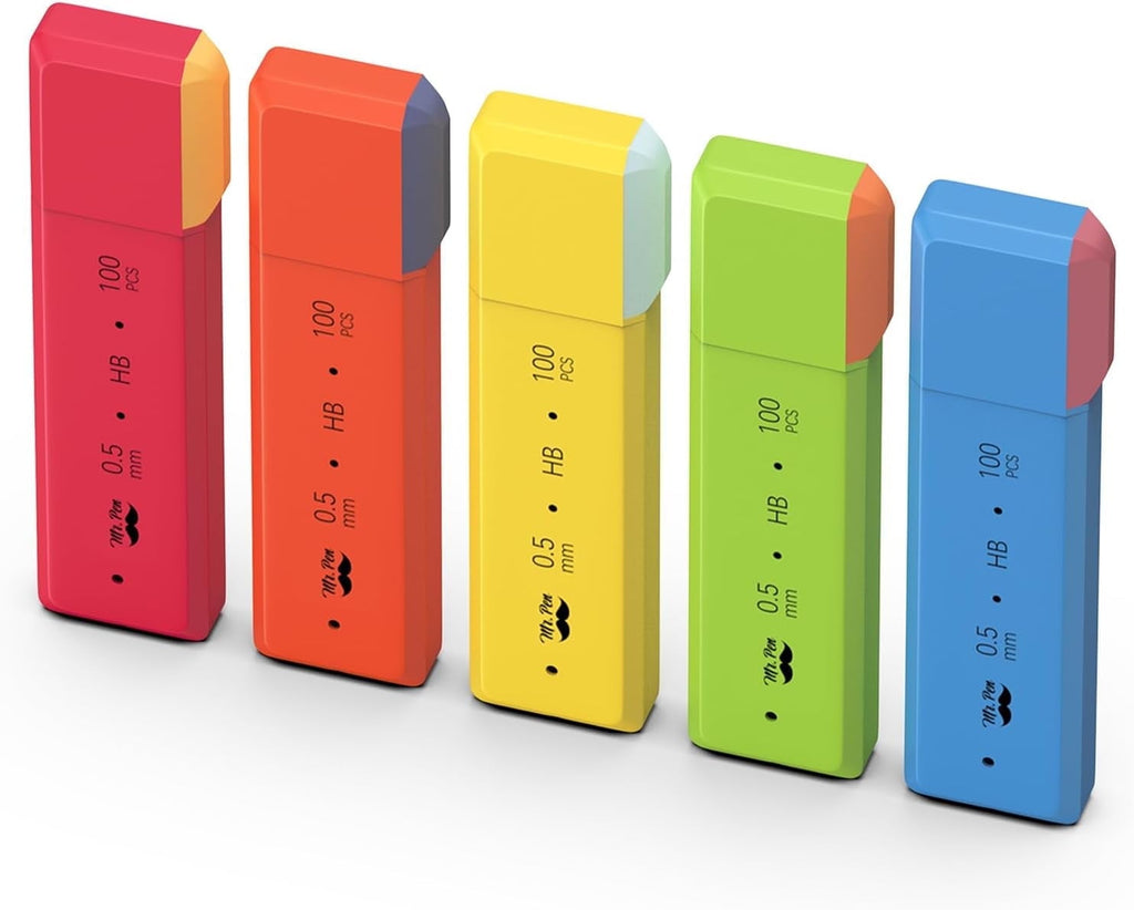 Mr. Pen- 0.5 Millimeter Lead Refills for Mechanical Pencils, HB, 5 Pack, 500 PCS, 0.5 Lead Refill