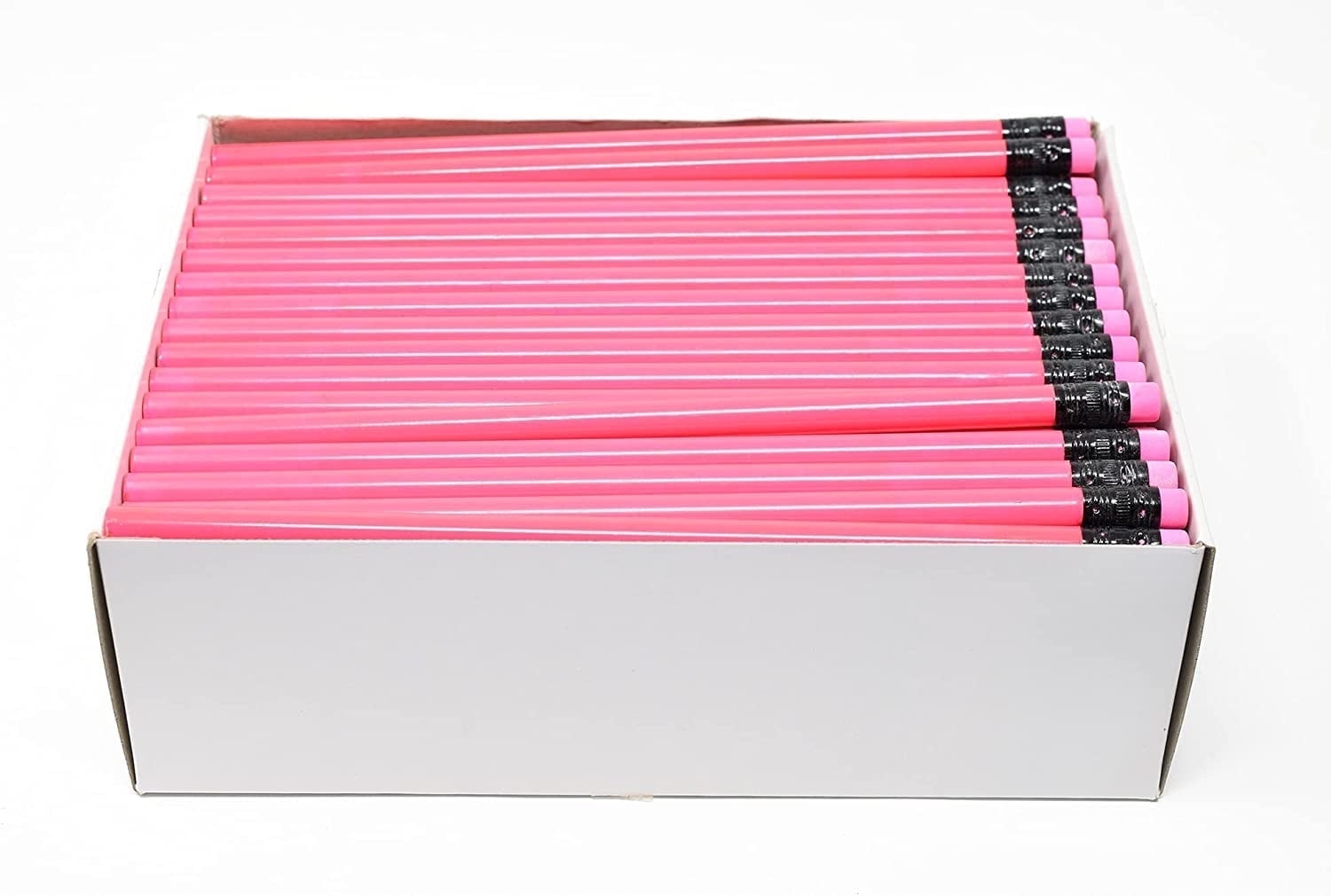 Pencil Guy Blank Neon Round Pencils Neon Blue, Pack of 144 Wood Pencils