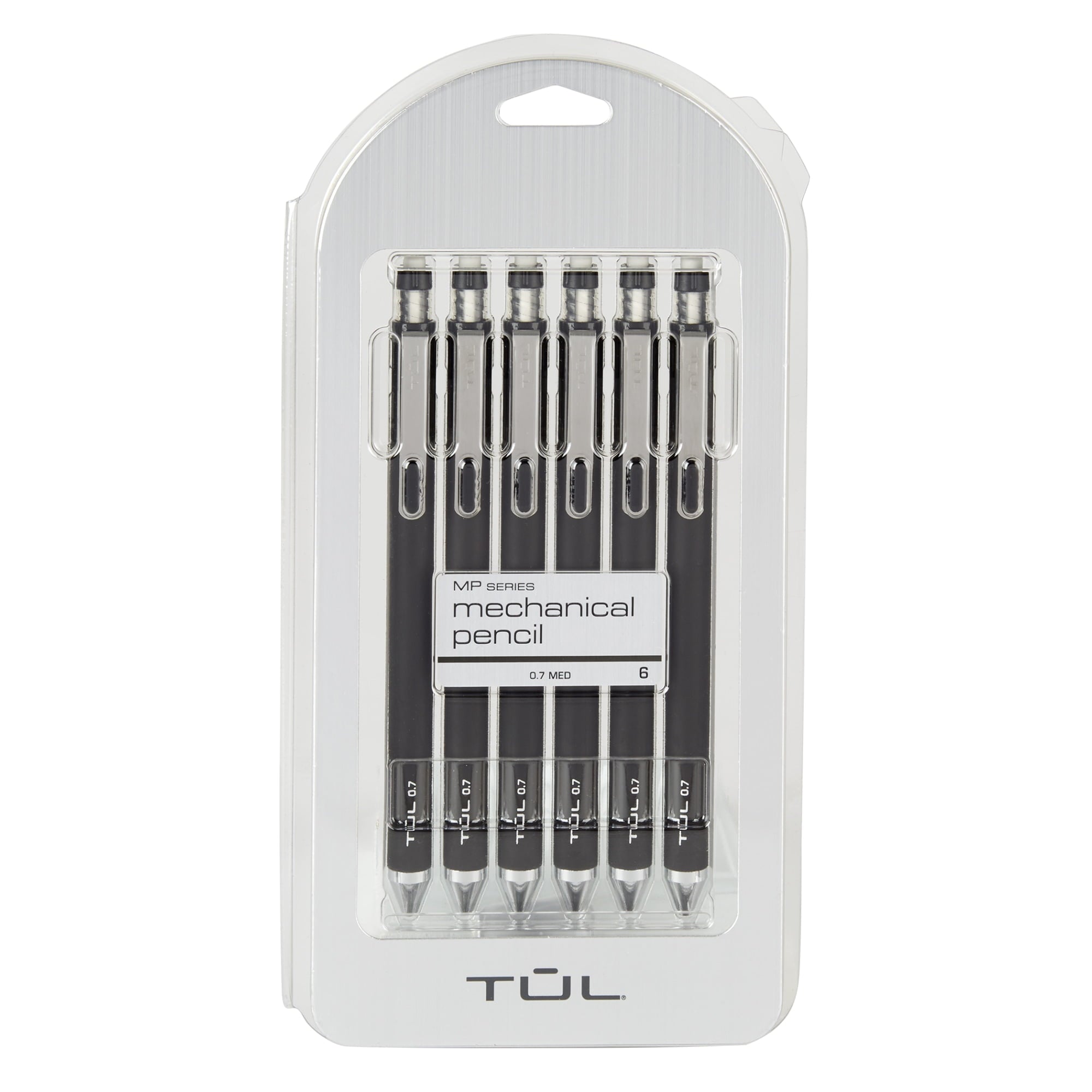 TUL MP Series Mechanical Pencils, 0.7 mm, Black Barrels, 6 Count