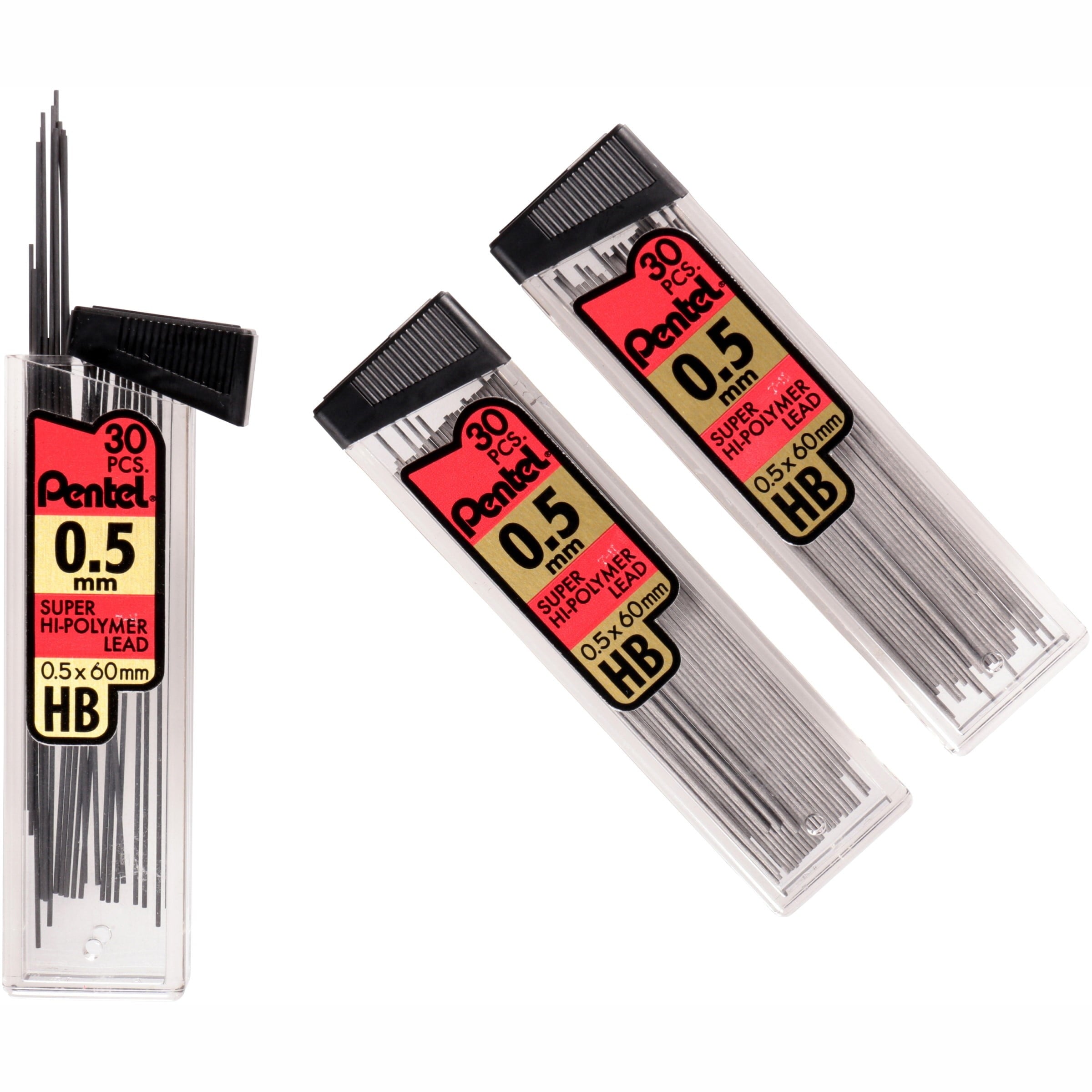 Pentel Super Hi-Polymer Refill Lead, Fine Point 0.5mm, 6-Count