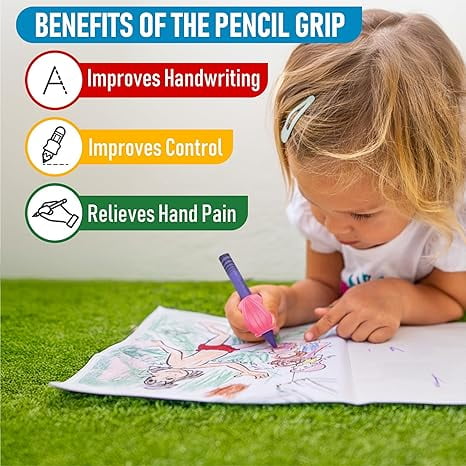 The Pencil Grip Crossover Ergonomic Grippers, 6 Count, Assorted Classic Colors, for Right- or Left-Handed Users, Improves Handwriting