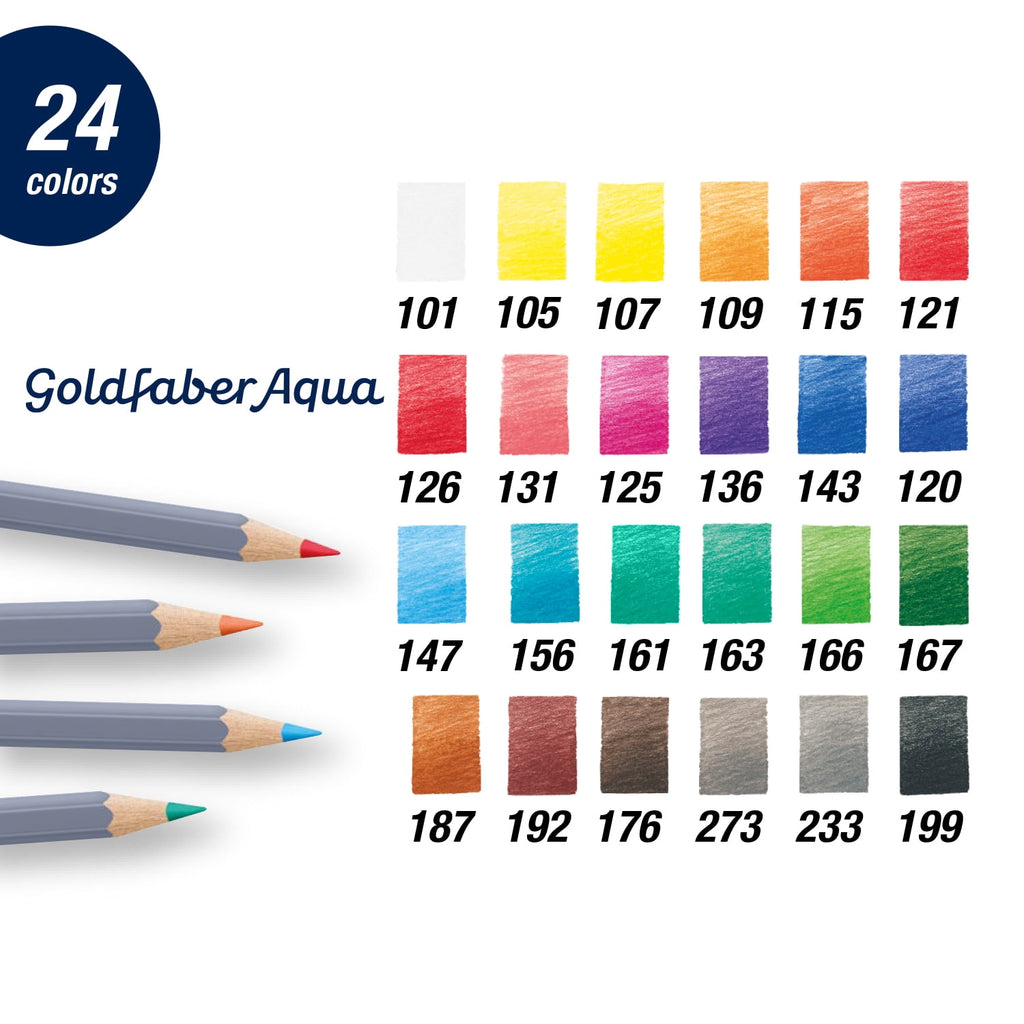 Faber-Castell Goldfaber Aqua Watercolor Pencils – 24 Vibrant Colors
