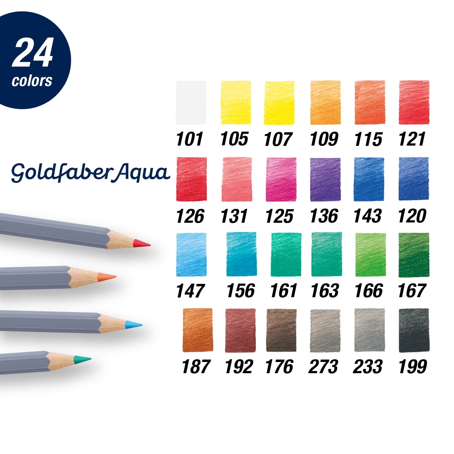Faber-Castell Goldfaber Aqua Watercolor Pencils – 24 Vibrant Colors