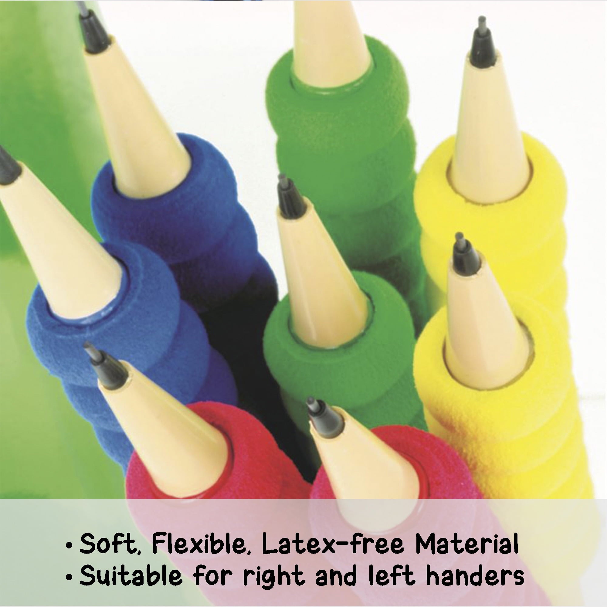 BAZIC Pencil Grip Soft Foam Pen Grip, Assorted Color (8/Pack), 24-Packs