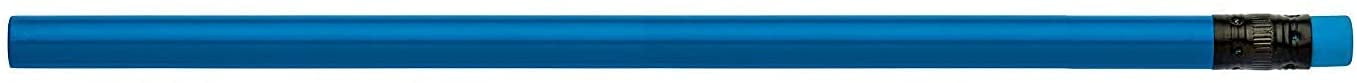 Pencil Guy Blank Neon Round Pencils Neon Blue, Pack of 144 Wood Pencils