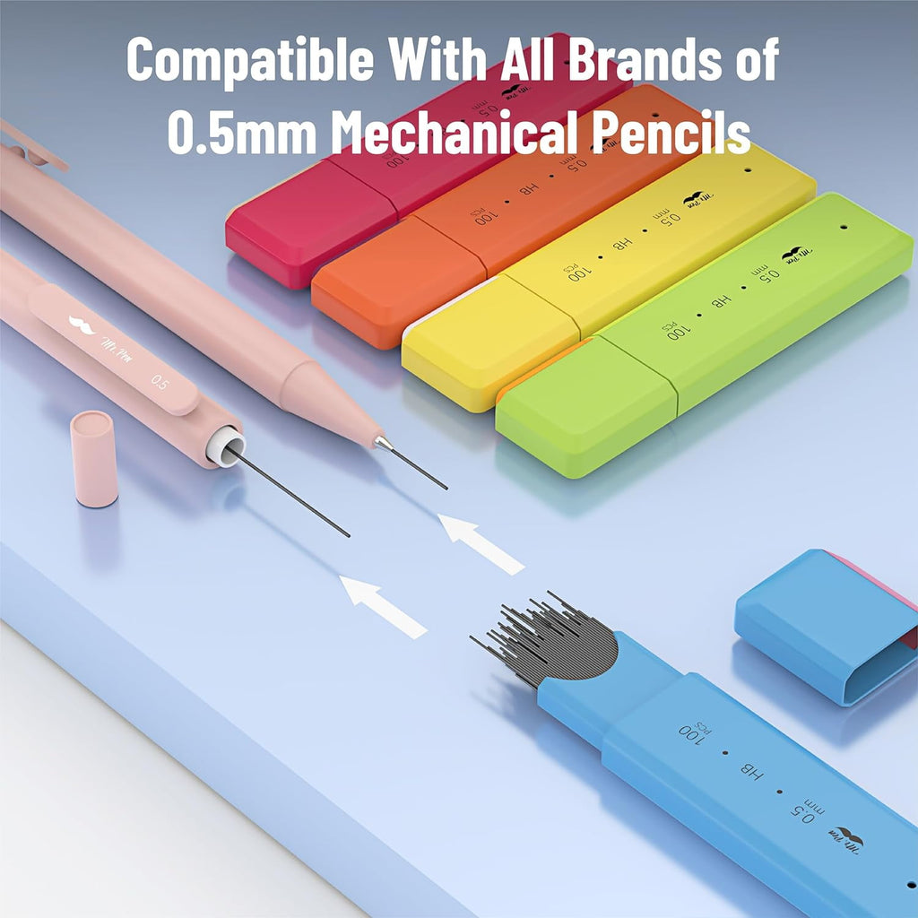 Mr. Pen- 0.5 Millimeter Lead Refills for Mechanical Pencils, HB, 5 Pack, 500 PCS, 0.5 Lead Refill