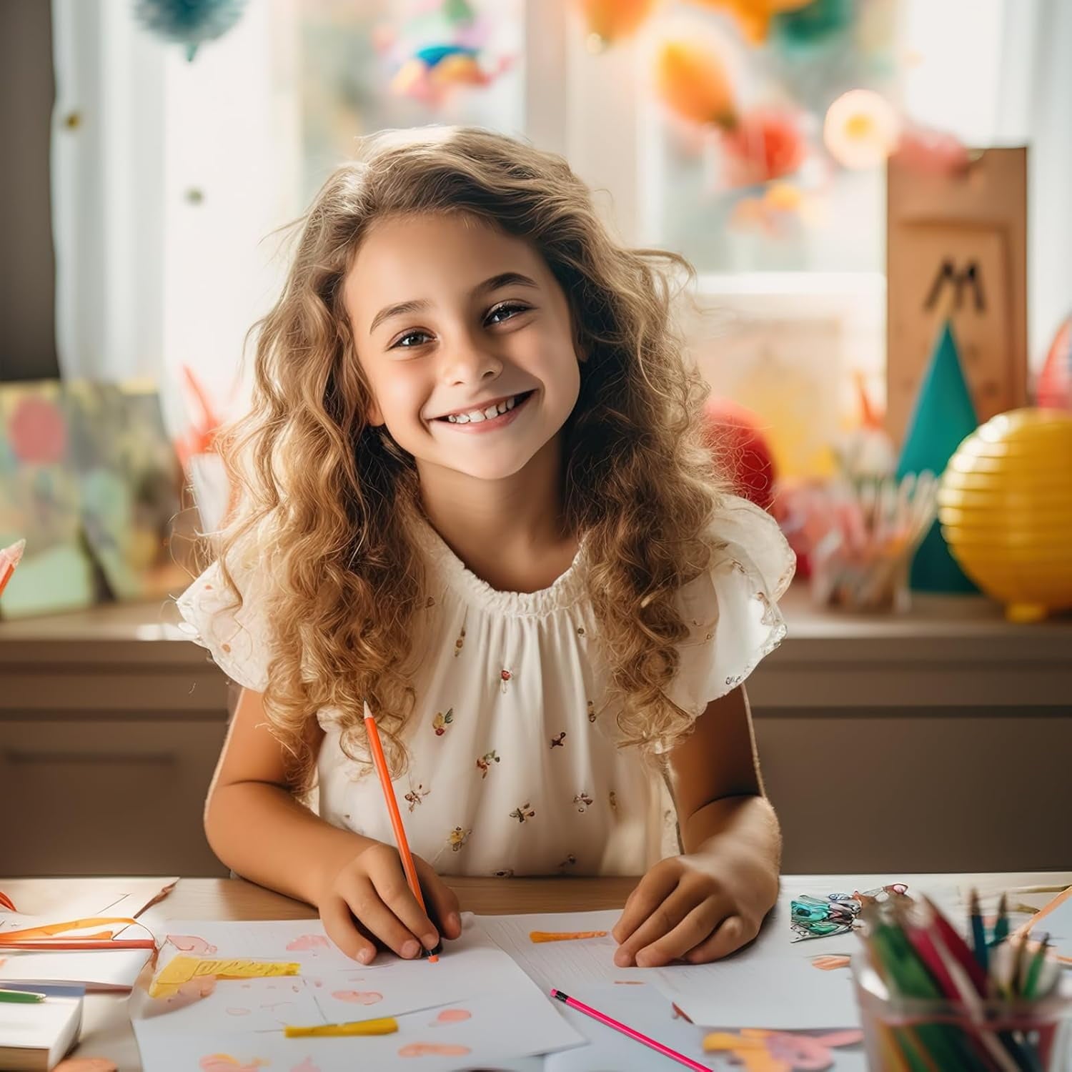 Pencil Guy Blank Neon Round Pencils Neon Blue, Pack of 144 Wood Pencils